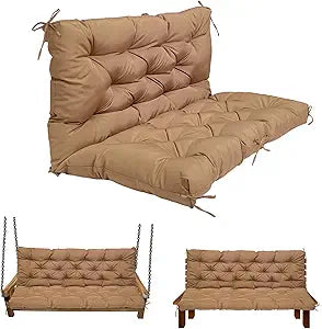 Swing Replacement Cushions for Outdoor: 2-3 Seater Bench Waterproof Cushion with Ties - 4in Thick Swing Cushion for Garden Furniture Patio Porch