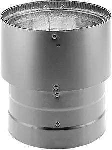 DuraVent DVL 6DVL-X8 Double Wall Interior Stove Pipe Increaser to Vent Smoke & Exhaust, 6 Inch Diameter to 8 Inch Diameter Connection, Black