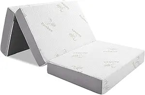 Inofia 6 Inch Folding Mattress, Memory Foam Tri-fold Mattress with Removable Cover, Foldable Floor Bed, Medium Firm, Twin Size (75" x 39" x 6")