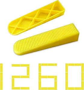 Tile Leveling Wedges 1260 pieces Reusable Tile Leveler System for 1/8" 1/12" 1/16" 1/32"tile Spacers, Tile Leveler clips Tools Wall Floor Tile Stone Installation