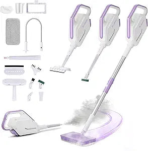 AAOBOSI Steam Mop, 1300W Powerful Detachable Handheld Steamer with 350ml Tank, 11 Multi-purpose Accessories, 23FT Power Cable, Steam Mops for Floor Cleaning, Tiles, Windows, Carpets, Furniture