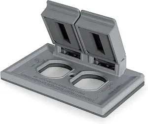 ELEGRP Horizontal Outdoor Cover for Duplex Receptacles, 2-Hole Weatherproof Wall Plate, Outdoor Electrical Outlet Cover, Standard Size 1-Gang 4.55 x 3.02, Thermoplastic, 1 Pack, Grey