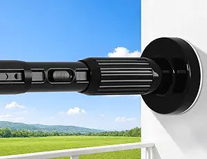 Heavy Duty Tension Curtain Rod No Drilling 41-118 Inch, One-Click Adjustable Curtain Rods for Window, Sliding Door, Patio, Bathroom, Outdoor & Room Divider, 1.26-Inch Diameter, Black