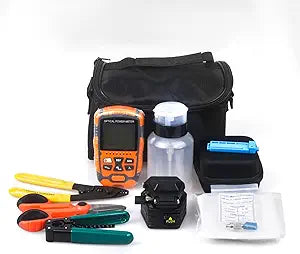 4 in 1 Fiber Power Meter(-70~10dBm) and Optic Fiber Cleaver A-6C, FTTH Fiber Optic Tool Kit For CATV engineering