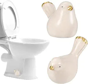 2 Packs Birds Toilet Bolt Covers Decorative, Toilet Screw Covers Bowl Caps for Bolts,Ceramic Toilets Cap for Bottom Of Toilets,Bathroom Replacement Parts for Bathroom Decor