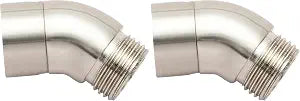 OFFO Shower Head Elbow Adapter, Brushed Nickel All Metal Handheld Shower Head Elbow Adapter Shower Arm Angle Adapter 135 Degrees (Pack of 2)
