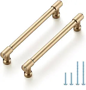 JOY DECOR 10 Pack 5 Inch Champagne Bronze Cabinet Handles Modern Dresser Drawer Pulls Kitchen Cabinet Hardware for Cupboard Door Handles