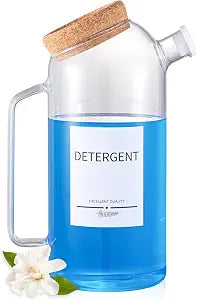 60oz Liquid Laundry Detergent Dispenser with Lables,Glass Laundry Detergent Dispenser,Laundry Detergent Container Laundry Liquid Dispenser