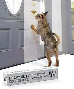 CLAWGUARD Heavy Duty Door Scratch Shield  20x44 in. Door Scratch Protector Dog & Cat  Clear Wall, Frame & Furniture Cat Scratch Protectors