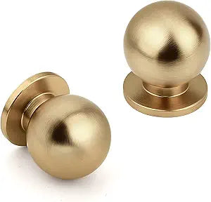 15 Pack Round Ball Champagne Bronze Cabinet Knobs, Modern Brass Drawer Dresser Knobs, Solid Kitchen Cabinet Hardware for Cupboard, Diameter 1.06"(27MM)