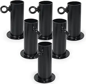 Aoneky 6-Pack Base Plate for 2 Inch Canopy Frame, Heavy Duty Ground Anchor Plate Compatible with 120-Degree Corner Connectors, Metal Foot Plate for Carport Legs