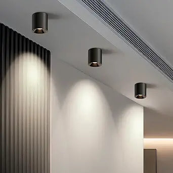 Modern LED Ceiling Light Fixture Flush Mount COB 20W 4000K Cylinder Ceiling Lights, Dimmable Hallway Lighting Fixtures Ceiling Lamps for Living Room Bedroom Kitchen, 3 Pack