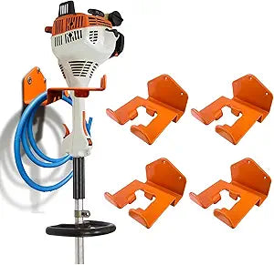 Weedeater Hanger, 4 Pack Weed Eater Hanger for Wall, Heavy Duty Weed Wacker Hooks for Garage, Garage Organization Storage Shed Organizer Mounted Trimmer Rack