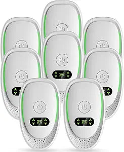 2026 Upgraded Air Ionizers for Dust Mites Smoke- 8 Pack Whole House Coverage,Plug in Air Purifiers for Home,Silent Electronic Air Ionizer for Allergies,Pet Dander&Odor, Steady Green Indicator Light