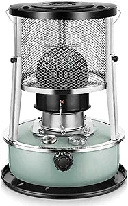 2 in 1 Portable Kerosene Heater & Stove, 9000 BTU, Non-Electric Indoor Outdoor Heater for Camping, Hunting, Cooking, Home, Garage, and Emergency Preparedness - Aquamarine
