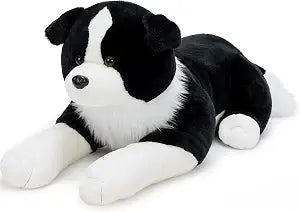 MaoGoLan Giant Border Collie Dog Stuffed Animal Plush, Realistic Cute 39" Large Stuffed Dog Plush Pillow Toys, Gift for Kids Boys Girls Adults