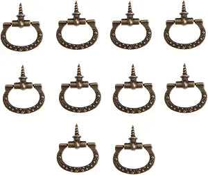 dophee 10Pcs Mini Cabinet Pulls, Self-Tapping Screws Knobs, Antique Bronze