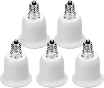 JACKYLED 5-Pack E12 to E26 Adapter, E26 E27 Converter Light Socket Adapter