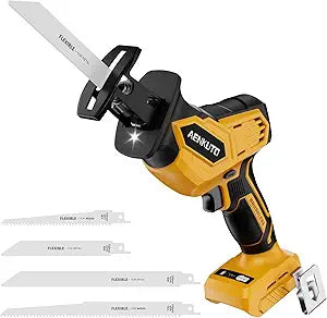 Cordless Reciprocating Saw for DeWalt 20V MAX Battery (No Battery), Brushless Motor, 03500 SPM 3-Speed Variable, Tool-Free Blade Change, LED Work Light, 4 Blades for Wood/Metal/PVC