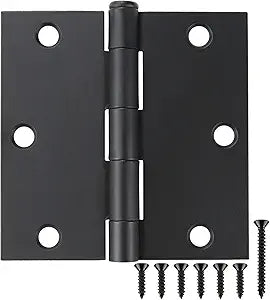 30 Pack Matte Black Door Hinges 3.5 x 3.5 Inch Interior 3 1/2 Inch Door Hinges for Doors Square Radius Corners Flat Iron Hinge 3 "x 3 " Door Hardware Controls