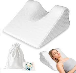 Facial Surgery Recovery Pillow, Memory Foam Wedge Support Pillow, Back Sleeping Training Pillow for Plastic Surgery, Comfort Post Surgery Cushion, with Silk Bag