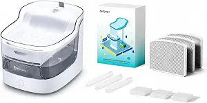 PETGUGU Cat Water Fountain with 3 Packs Filter Replacement,App Monitoring Automatic Cat Water Fountain Dog Water Dispenser with,Wireless Pump, 8-Layer Filtration BPA-Free, Dogs, Multiple Pets-White