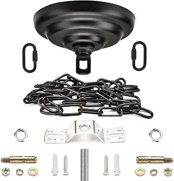 Heavy Duty Canopy Kit and 3.2 feet Pendant Light Fixture Chain for Chandelier or Swag Light Fixtures,Vintage Black