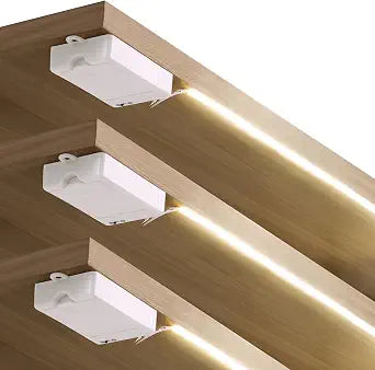 3 Pack COB LED Strip Lights, 3.3ft 320 LEDs Battery Powered LED Strip Lights, Dimmable Cuttable light strips for Shelves, Under Cabinet Lighting, Closet, Cordless Click Light, 4000K Natural White