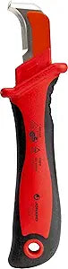 Jonard Tools KN-200INS 1000V Insulated Sheathing Knife for Cable & Duct Slitting and Dismantling, VDE Certified - Ideal for Electricians and Telecom Use