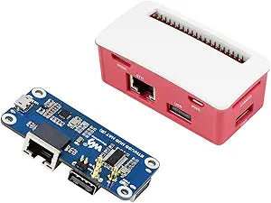 waveshare Ethernet/USB HUB HAT B with Box ABS Case for Raspberry Pi Zero/Zero W/2 W/Zero WH/2 WH,PC,with 1 RJ45 10/100M Ethernet Port, 3 USB Ports Compatible with USB2.0/1.1