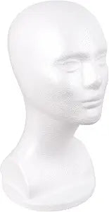 MapofBeauty Male Foam Mannequin Head Wig Making Styling Manikin Head, White