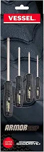 VESSEL ARMOR GRIP JISDRIVE Screwdriver 4PC. Set
