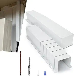 TOPOWN Metal HVAC Lines Cover for Central Air Conditioner 6x4"x8.5ft Metal Line Set Cover Kit for Mini Split for Central Air Conditioner & Heat Pump Heating Cooling