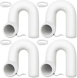 Outus 4 Pcs Portable Ac Hose Insulation Sleeve 60in Portable Air Conditioners Insulated Cover Wrap Fit for 5"& 5.9" Diameter Exhaust Easy Installation with Adjustable Strap (White)