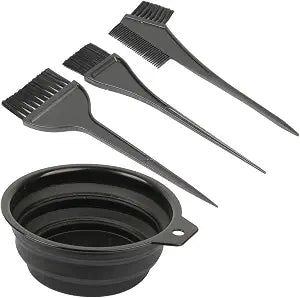 4 Pcs Hair Dye Color Brush and Bowl Set for Hair Coloring