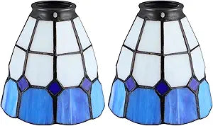 Skelang 2 Pcs Lip Glass Lamp Shade, Ceiling Fan Light Cover with Standard 2-1/4" Fitter, Light Fixture Replacement