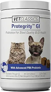 Vet Classics Protegrity GI Probiotics for Dogs & Cats for Stool Quality & Gastrointestinal Health, Supports GI Health in Stressed & Imbalanced, 45 Soft Chews