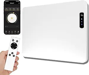 Wall Convection Space Heater Panel, Smart WiFi Wall Mounted Electric Heater for Indoor Use, 400W Energy Efficient with Remote & APP Control, Quiet for Bedroom, Office