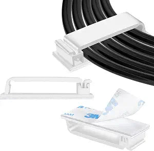 XHF 80 PCS Self Adhesive Cable Clips(XL) White,Wire Clips Cable Management Wire Organizer Cord Holder for Under Desk, Car, Wall, TV PC Ethernet Cable