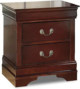Signature Design by Ashley Alisdair Traditional 2 Drawer Nightstand, 23.75" Tall, Dark Brown