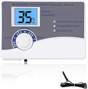 60 Humidifier Control Humidistat with Outdoor Temperature Sensor compatible with AprilAire 400 500 600 700 Series Whole Home Dehumidifiers Replacement for AprilAire 60, 24VAC Digital Wall Mount