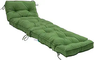 QILLOWAY Outdoor Chaise Lounge Cushion 76x22x5 Inch, Waterproof Weather Resistant Fade Proof Replacement Pad for Patio Pool Deck Garden Furniture, Dark Green