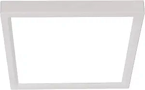 NICOR Lighting 6 inch Square Edge-Lit LED Surface Mount Downlight, 3000K (DSE621203KSQWH)
