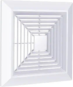 Bathroom Exhaust Fan Cover White Bathroom Ceiling Fan Grille with Springs Replacement for Square Ceiling, Wall-Mount Exhaust Fan, Ceiling Fan Grille, Air Diverter (9x9 Inches)