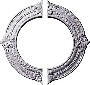 Ekena Millwork CM13BN2 13 1/8"OD x 8"ID x 5/8"P Benson Ceiling Medallion, Fits Canopies up to 8", 2 Piece