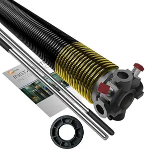 Garage Door Torsion Spring 250x2x34 for Right Side of Garage Door with 1" Nylon Bushing and Winding Bars Precision E-Coating 5-Year Warranty Minimum 30,000 Cycles (Black Cone)