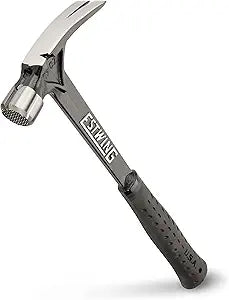 ESTWING Ultra Series Hammer - 19 oz USA Made Rip Claw Framing Hammer with Milled Face & Shock Reduction Grip - EB-19SM