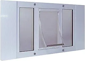 Ideal Pet Products Aluminum Sash Window Pet Door, Adjustable to Fit Window Widths from 33" to 38", Large 10-1/2 x 15 Flap Size