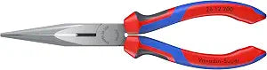 KNIPEX Tools - Long Nose Pliers With Cutter, Multi-Component (2612200), Multi-Colour, 8 inches