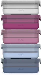 Ello 3.7 Cup Plastic Meal Prep Containers, 10 Pc, 5 Pack, Elderberry